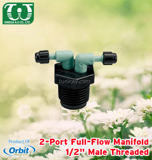 Bộ chia 2 ngõ ren ngoài 21mm